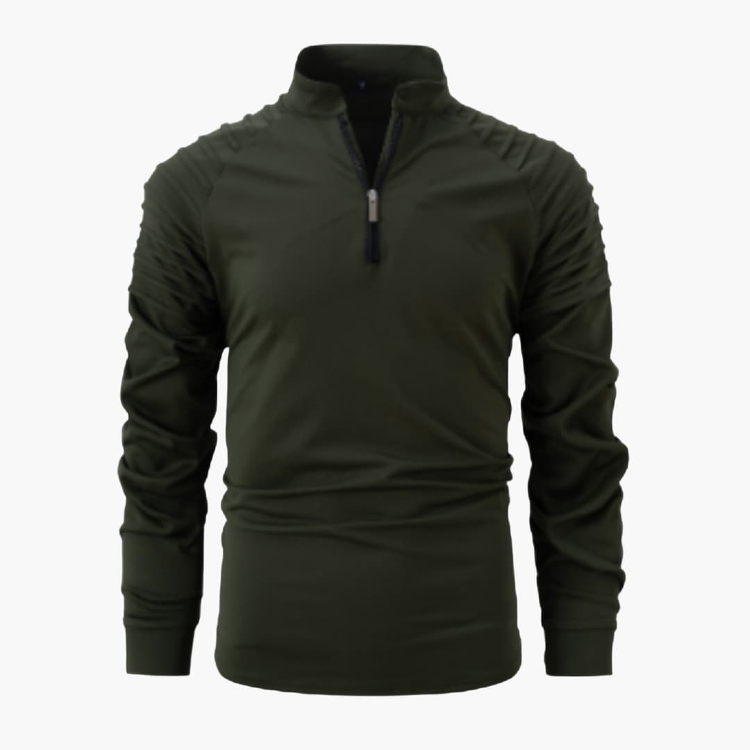 Mænds Skjorte med Halv Lynlås og Lange Ærmer 6