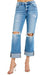 Mænds Straight Jeans Cuffed Mid Rise Denim 0