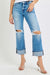 Mænds Straight Jeans Cuffed Mid Rise Denim 2