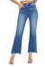 Mænds Straight Jeans Høj Talje Mørk Denim 0