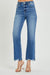 Mænds Straight Jeans Høj Talje Mørk Denim 1