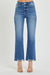 Mænds Straight Jeans Høj Talje Mørk Denim 2