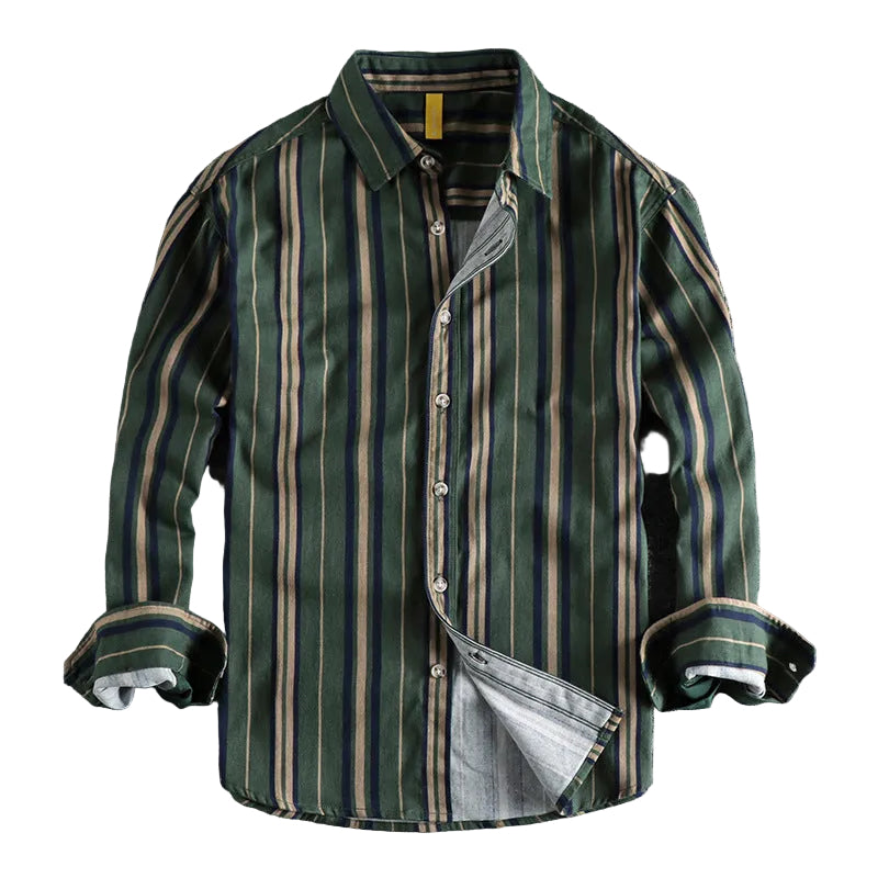 Mænds Stribet Skjorte Med Polokrave 0