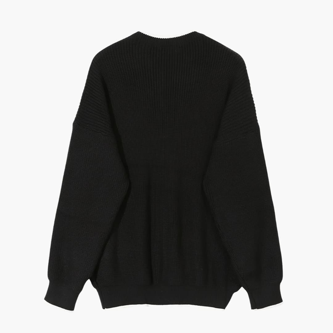 Mænds Strik Sweater med Halv Lynlås og Lange Ærmer 8