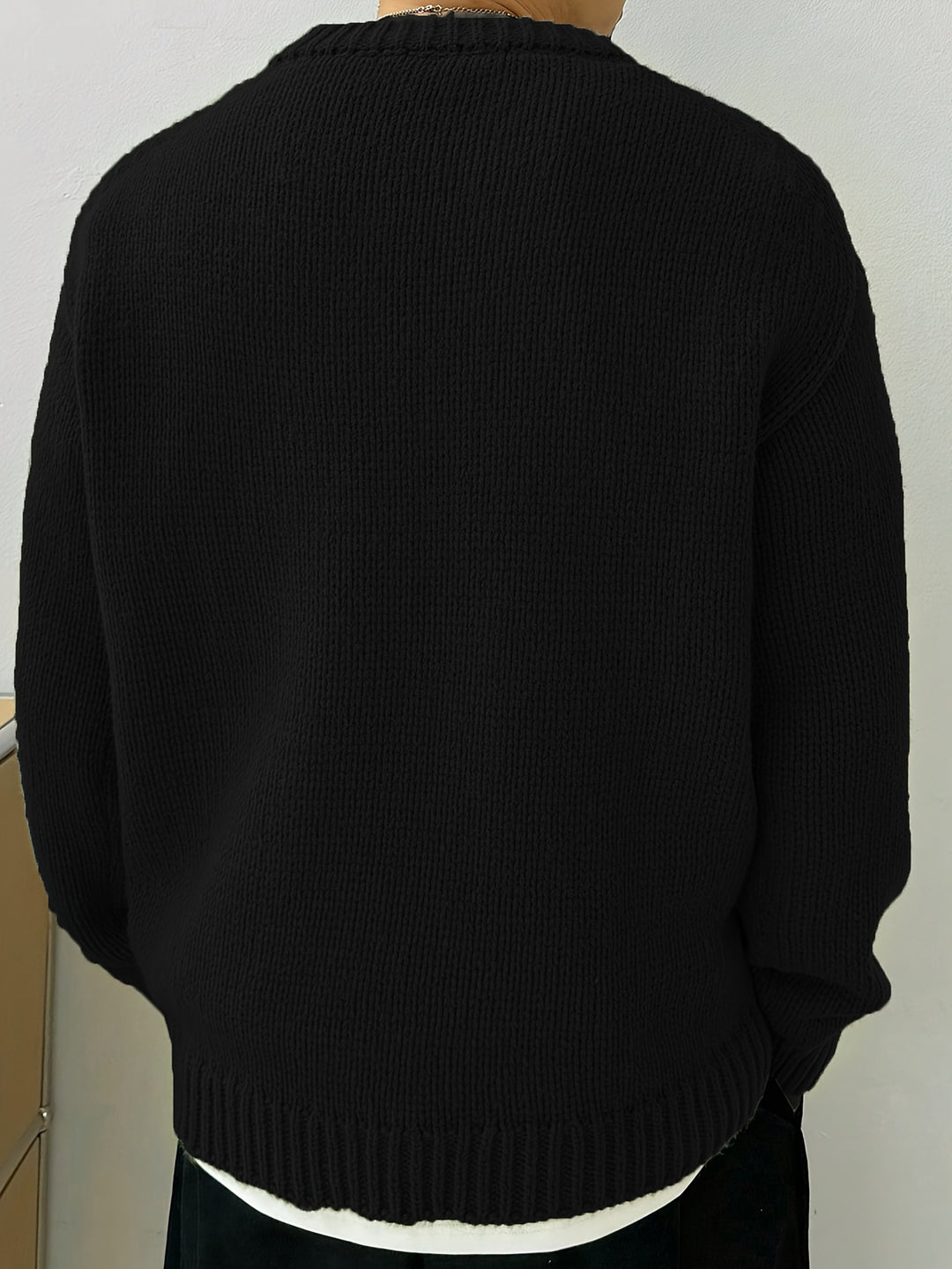 Mænds Strikket Sweater Enkel Stil 6