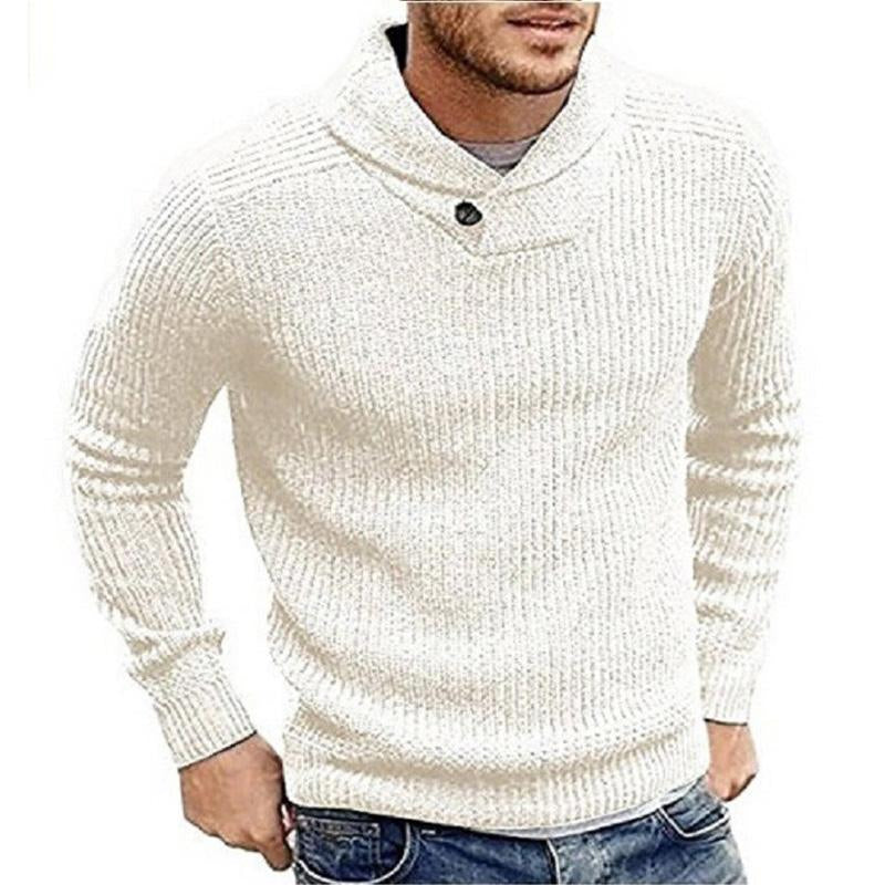 Mænds Strikket Sweater Rund Hals Moderne Stil 0