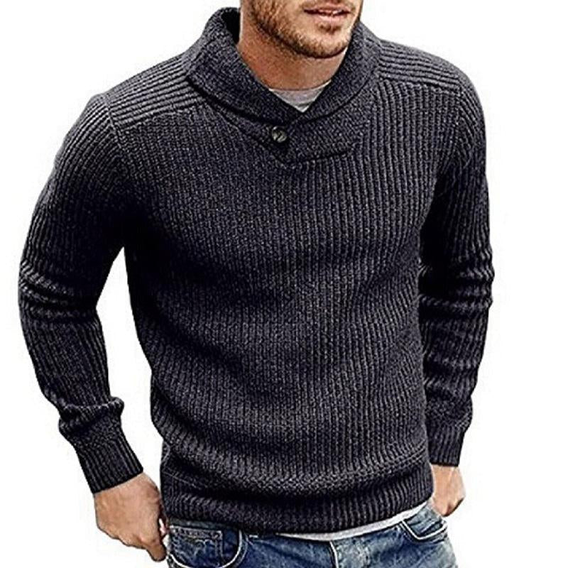 Mænds Strikket Sweater Rund Hals Moderne Stil 1