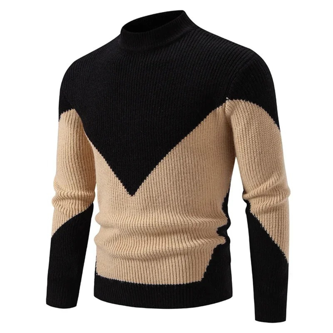 Mænds Sweater Høj Hals Geometrisk Mønster 4