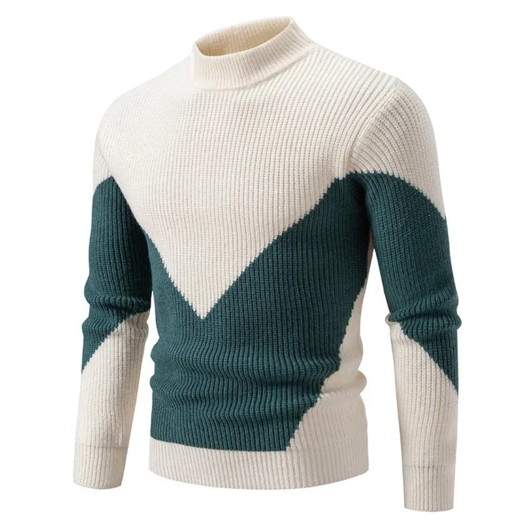 Mænds Sweater Høj Hals Geometrisk Mønster 5
