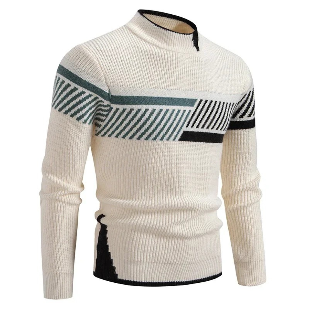 Mænds Sweater Høj Hals Geometrisk Mønster 6