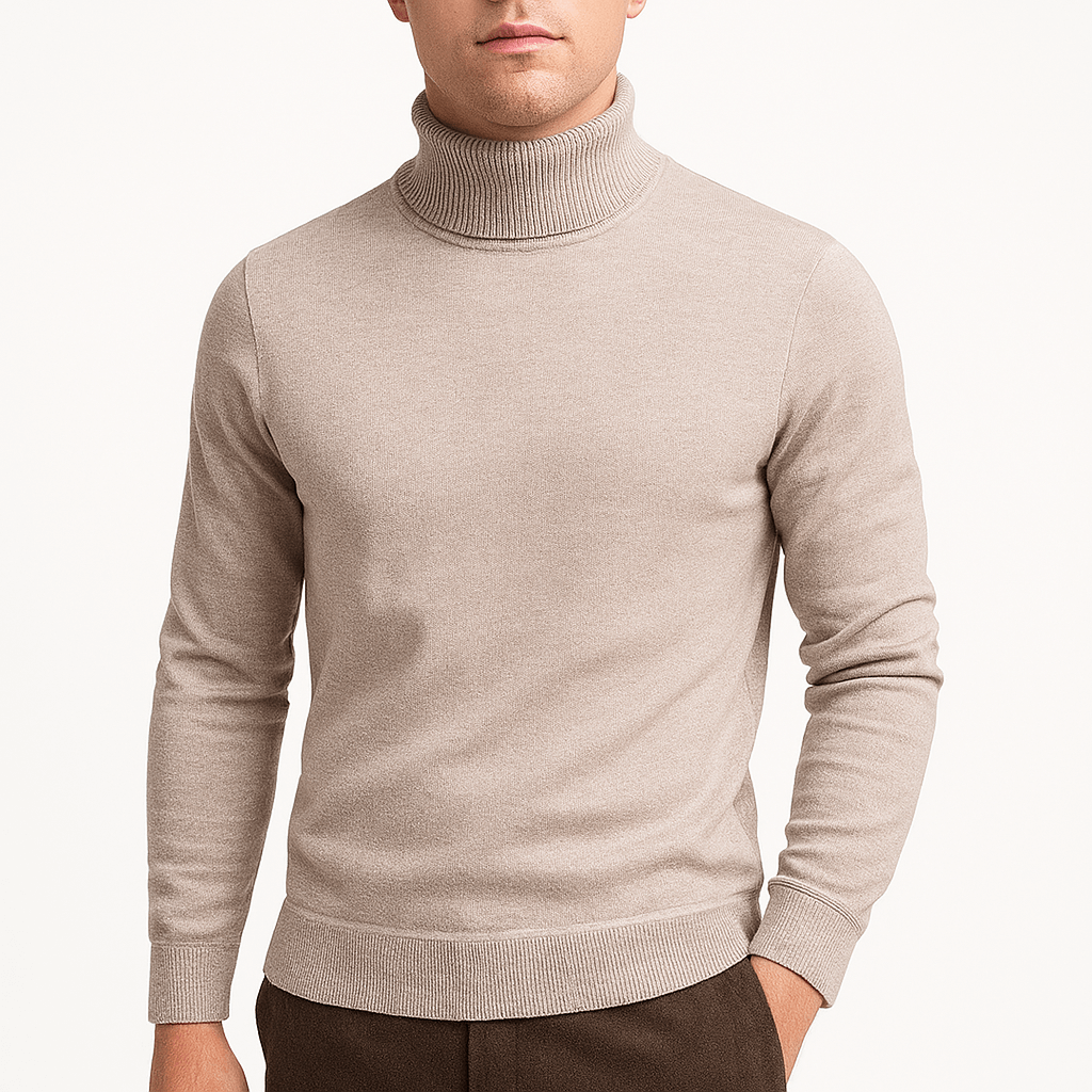 Mænds Turtleneck Sweater Minimalistisk Stil 1
