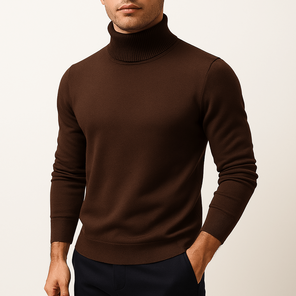 Mænds Turtleneck Sweater Minimalistisk Stil 3