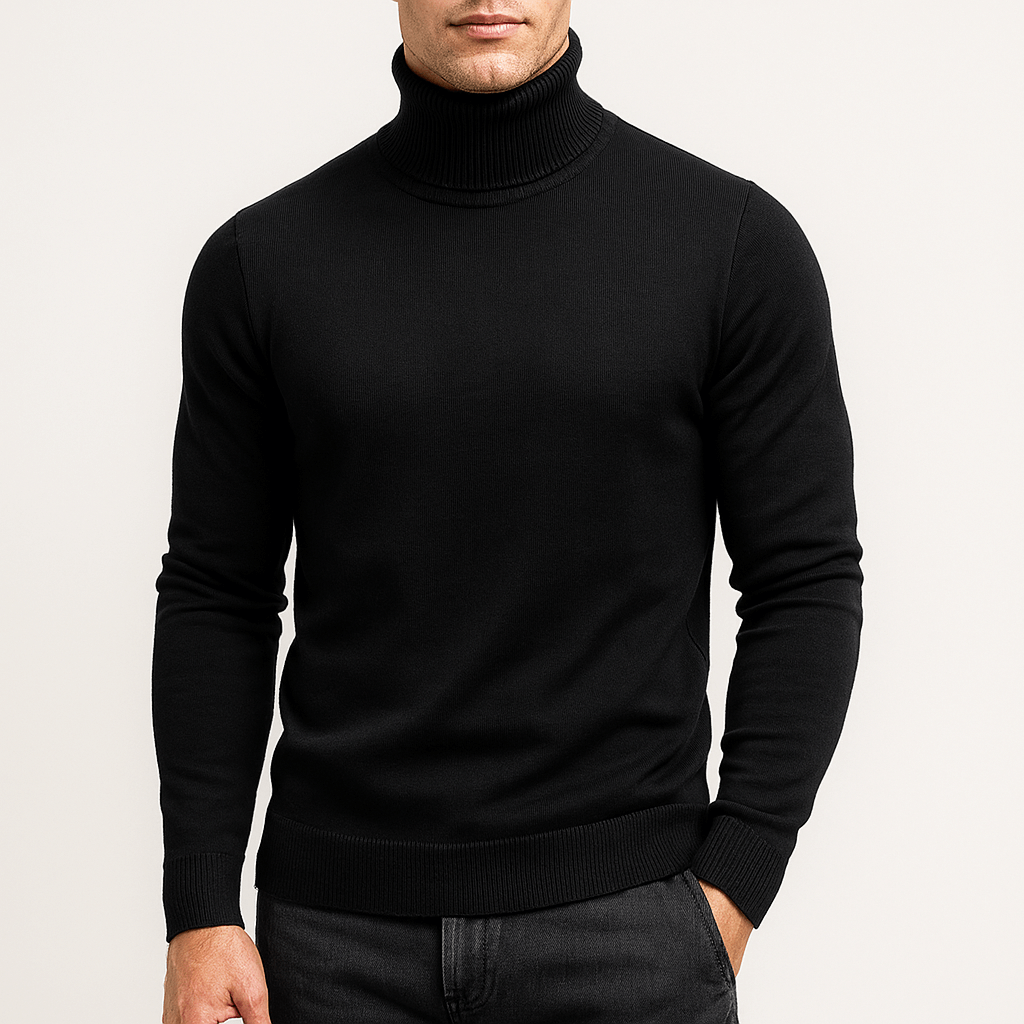 Mænds Turtleneck Sweater Minimalistisk Stil 4