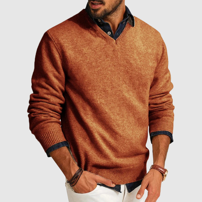 Mænds V-Hals Sweater Moderne Slim Fit 3