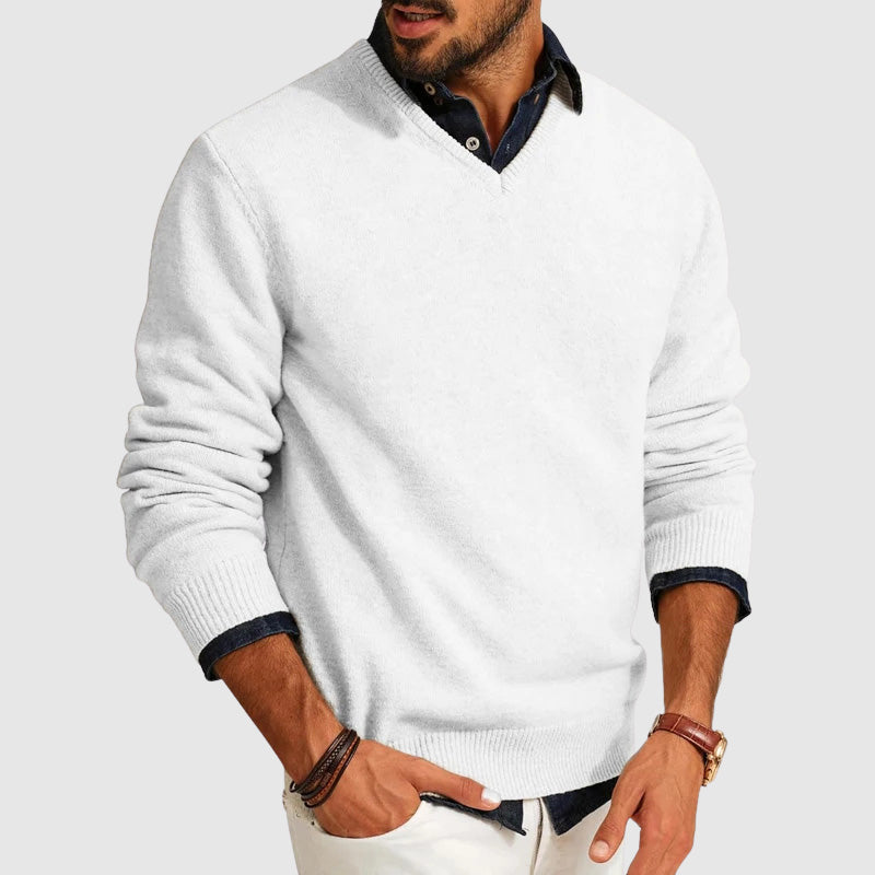 Mænds V-Hals Sweater Moderne Slim Fit 4
