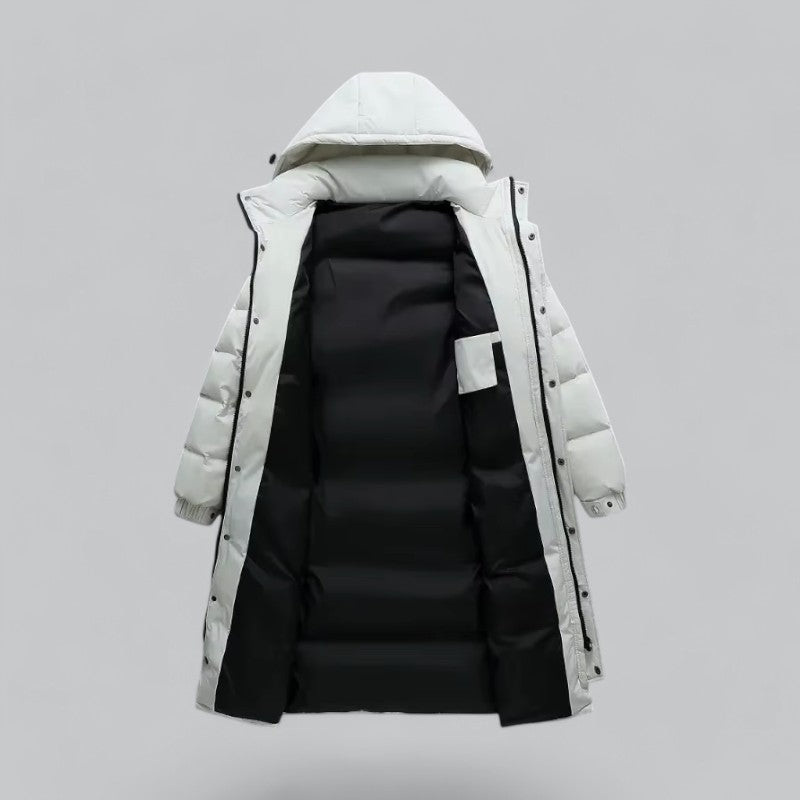 Mænds Vinterfrakke Lang Puffer Parka Med Slank Silhuet 1