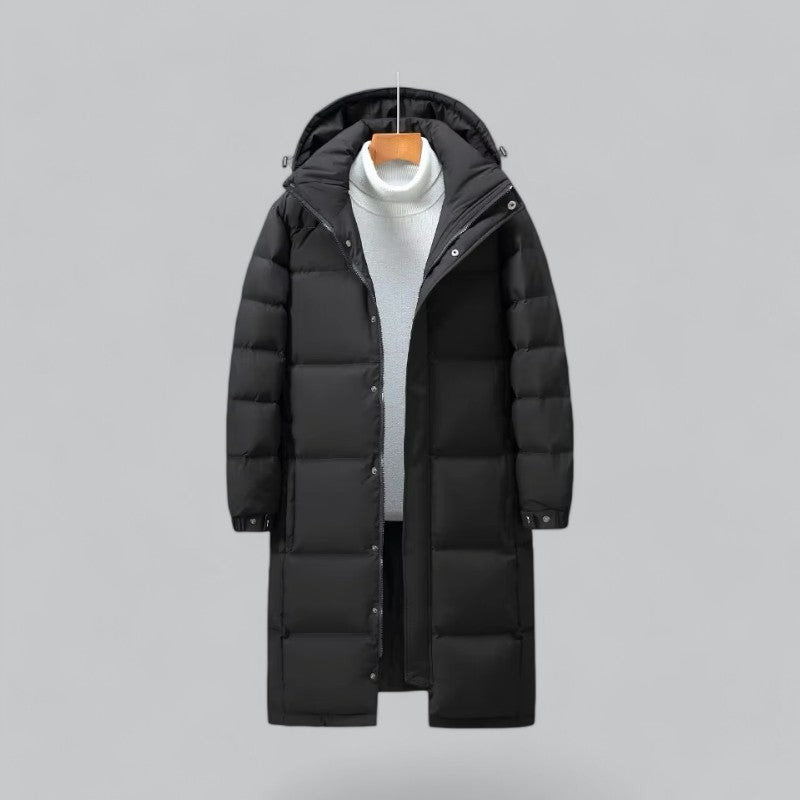 Mænds Vinterfrakke Lang Puffer Parka Med Slank Silhuet 4