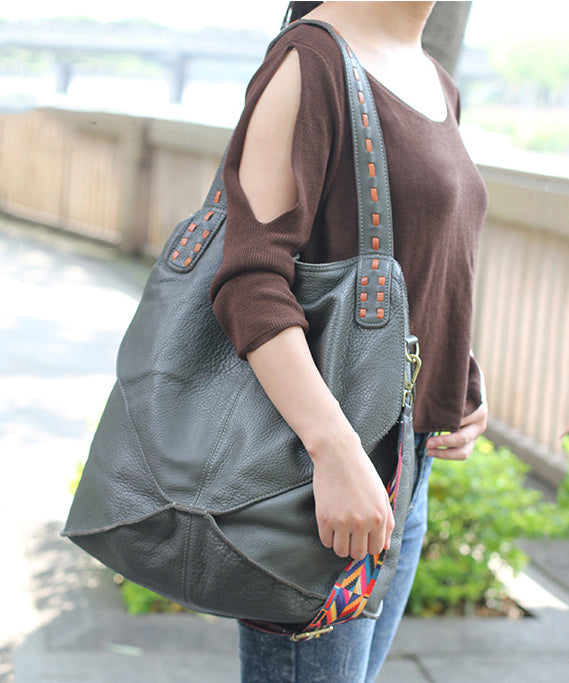 Moderne Håndtaske Grå Større Kapacitet 1