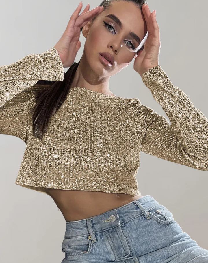 Variant image for Kvinders Crop Top Glamour Design Polyester-2