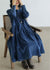 Plus Size Corduroy Kjole med Lommer og Knapper 0