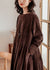 Plus Size Corduroy Kjole med Lommer og Knapper 4