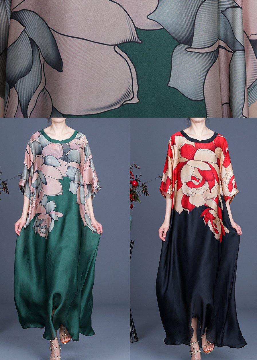 Plus Size Sommerkjole med O-Hals og Print 4