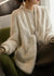 Plus Size V Neck Mink Hair Frakke med Lange Ærmer 1