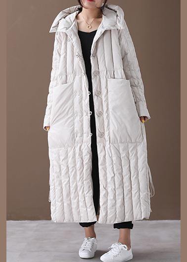 Plus Size Vinter Frakke med Hætte og Store Lommer 2