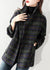 Plus Size Vinterfrakke med Peter Pan Krave i Ternet Design 1