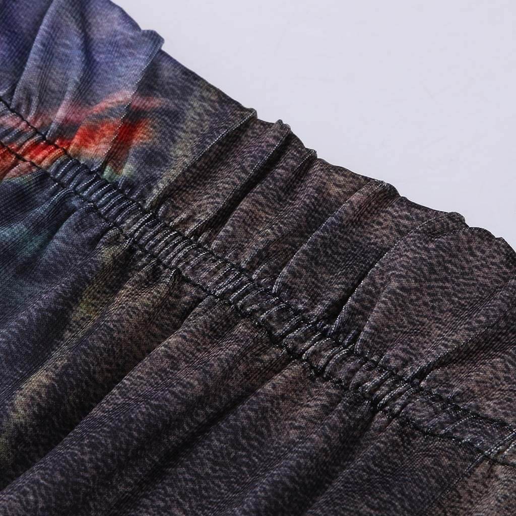 Retro-benklæder med høj talje og bindebånd med farvet binding