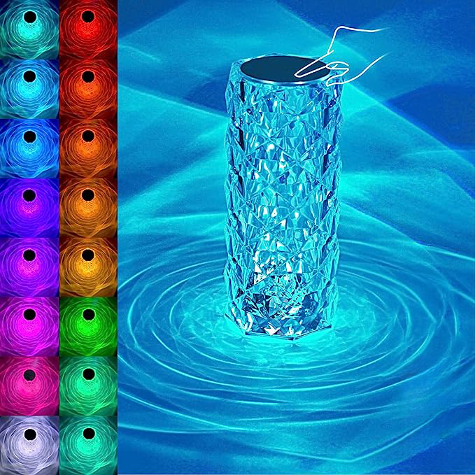Rose Crystal Projector Touch Lamp