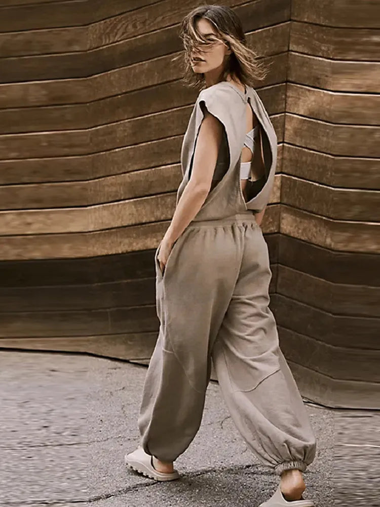 Kvinders Jumpsuit Casual Flatterende Talje Polyester-5