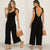 Dames Jumpsuit Løs Pasform Åben Ryg Let Materiale-4