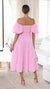 Kvinders Midi Kjole Off-Shoulder Blødt Stof Elegant Design-4
