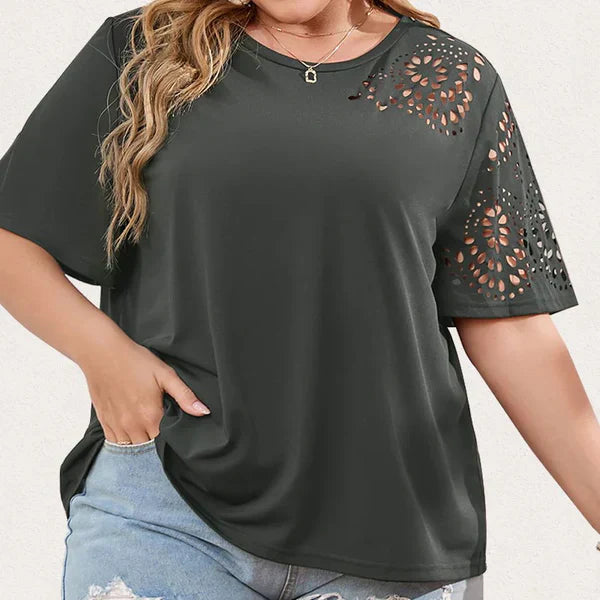 Variant image for Kvinders T-shirt med Chiffon Halslinje Blød Bomuld-17