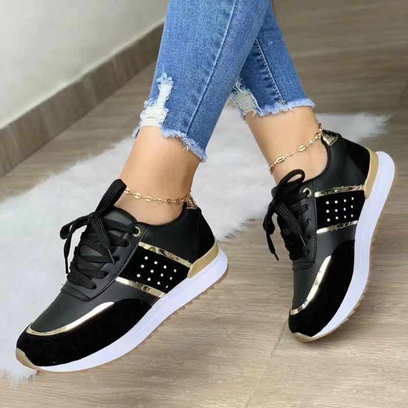 Kvinders Sneakers Komfortabel PU-Læder Letvægt Design 3