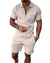 Herre Sæt T-shirt og Shorts Casual 100% Bomuld Komfortabel-1