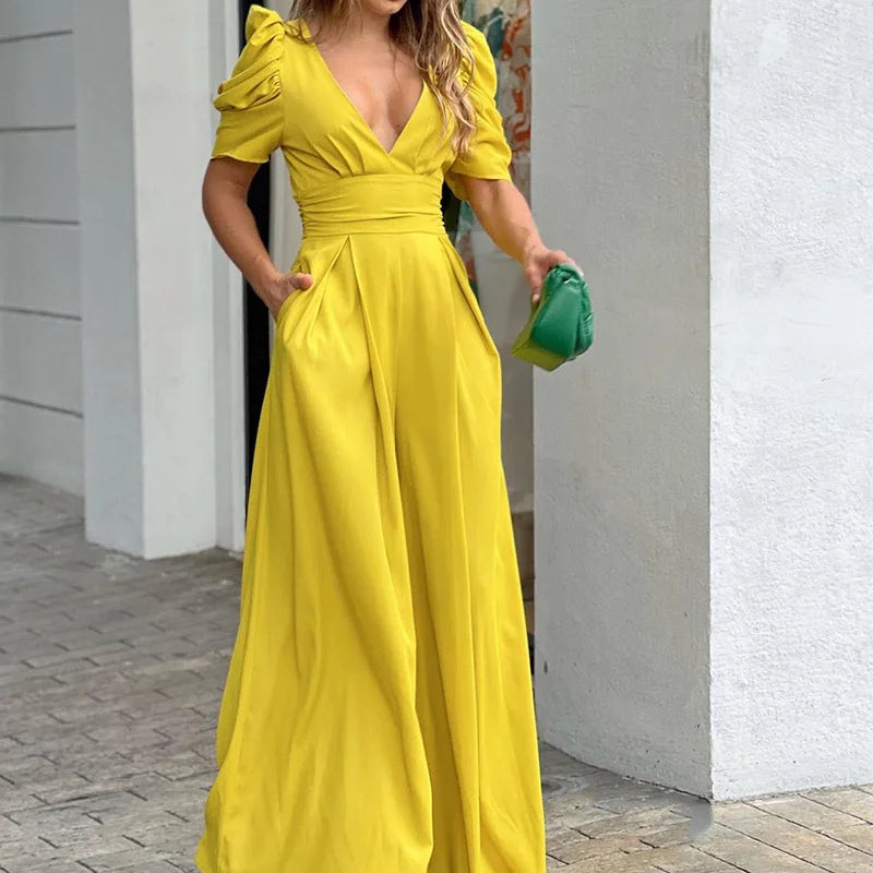 Dame Jumpsuit Elegant Tidløs Blødt Materiale-3