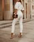 Dames Jumpsuit V-Hals Halve Mouwen Polyester Flatterende Pasform-4