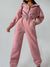 Dames Jumpsuit Casual Stil med Hætte Lynlås Blød Blandingsmateriale-4