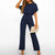 Dame Jumpsuit Elegant Flatterende Polyester med Lace-Up Talje-5