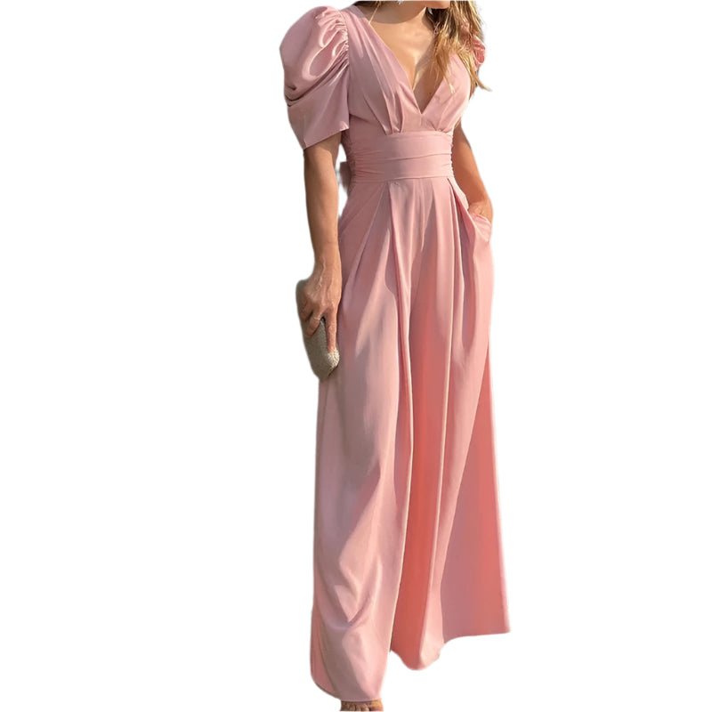 Dame Jumpsuit Elegant Tidløs Blødt Materiale-1