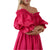 Damekjole Off-Shoulder Mini Med Korte Pofmuffer Polyester-1