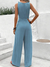 Dame Jumpsuit Vloeiende Stil Mouwløs Blødt Materiale-2