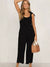 Dames Jumpsuit Løs Pasform Åben Ryg Let Materiale-3