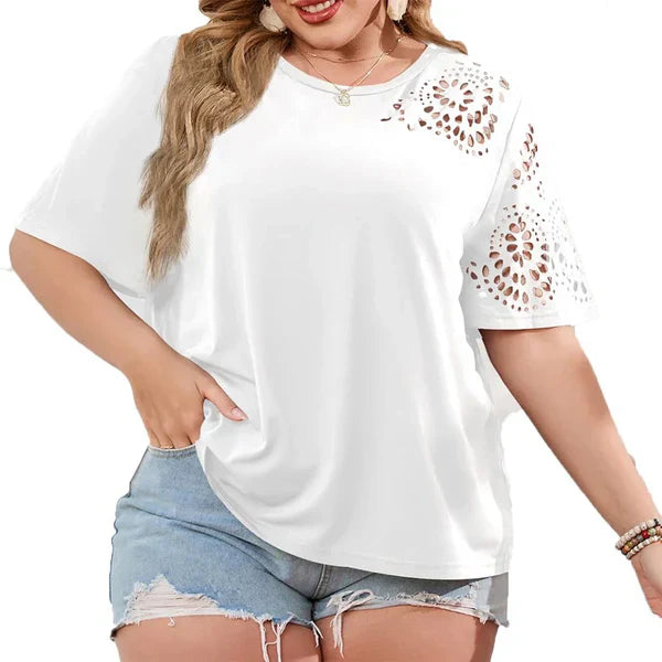 Variant image for Kvinders T-shirt med Chiffon Halslinje Blød Bomuld-1