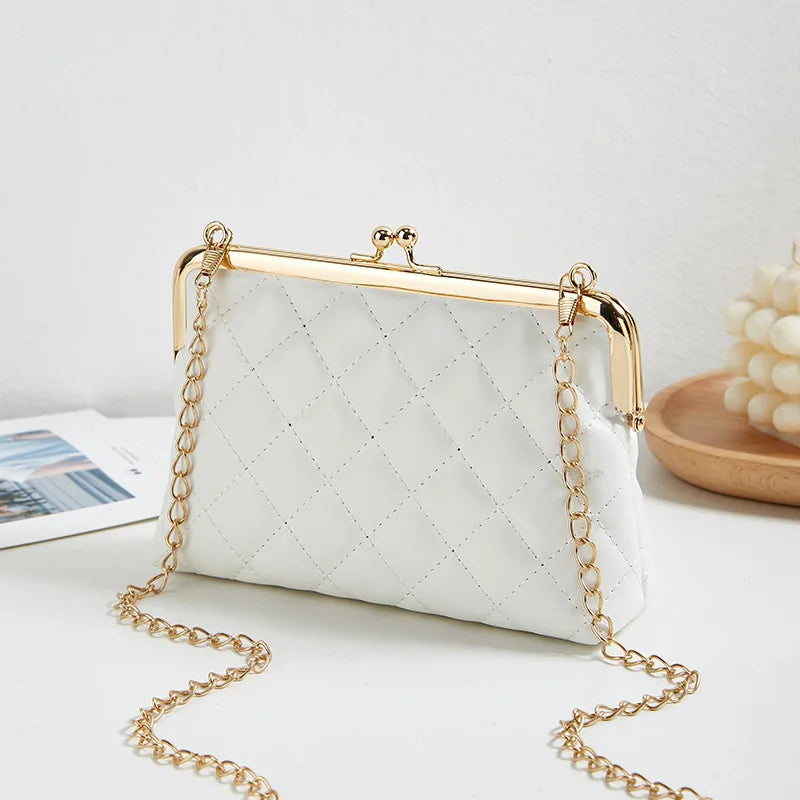 Skuldertaske Dame Rummelig Kunstlæder Kædelukning Moderne Design 4