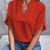 Skjortebluse Dame Casual Split V-Hals Viskose Polyester 11