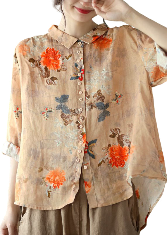 Skjortebluse Dame med Peter Pan Krave og Lange Ærmer, Løs Pasform, Tidløs Stil 0