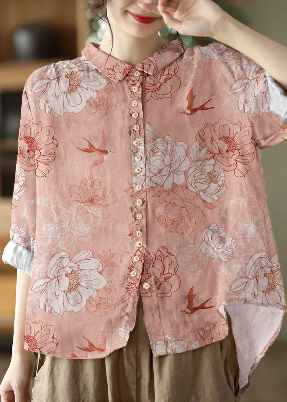 Skjortebluse Dame med Peter Pan Krave og Lange Ærmer, Løs Pasform, Tidløs Stil 5